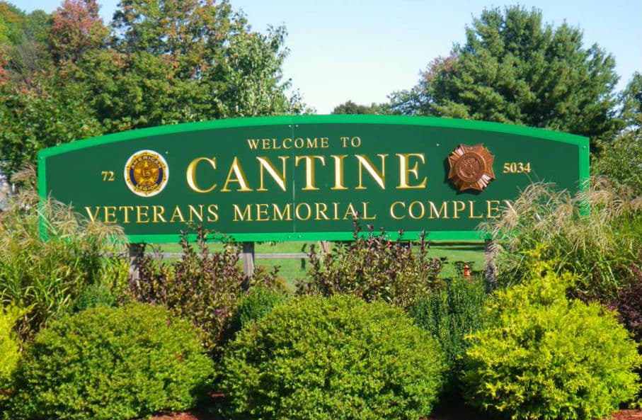 Cantine Field entrance sign